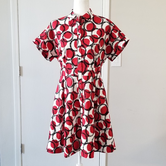 Kate Spade Red and White Patterned Dress - Picture 4 of 12